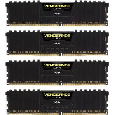 Модуль памяти для компьютера DDR4 16GB (4x4GB) 3000 MHz Vengeance LPX Black Corsair (CMK16GX4M4B3000C15)