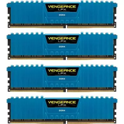 Модуль памяти для компьютера DDR4 16GB (4x4GB) 2400 MHz Vengeance LPX Blue Corsair (CMK16GX4M4A2400C14B)