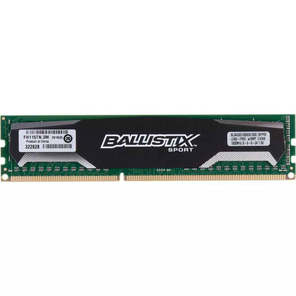 Модуль памяти для компьютера DDR3 8GB (2x4GB) 1600 MHz Ballistix Sport Micron (BLS2CP4G3D1609DS1S00CEU) - 1 Модуль памяти для компьютера DDR3 8GB (2x4GB) 1600 MHz Ballistix Sport Micron (BLS2CP4G3D1609DS1S00CEU) - 1