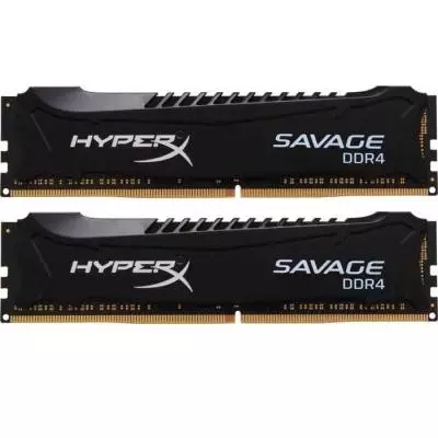 Модуль памяти для компьютера DDR4 8GB (2x4GB) 2400 MHz Savage Black Kingston Fury (ex.HyperX) (HX424C12SBK2/8)