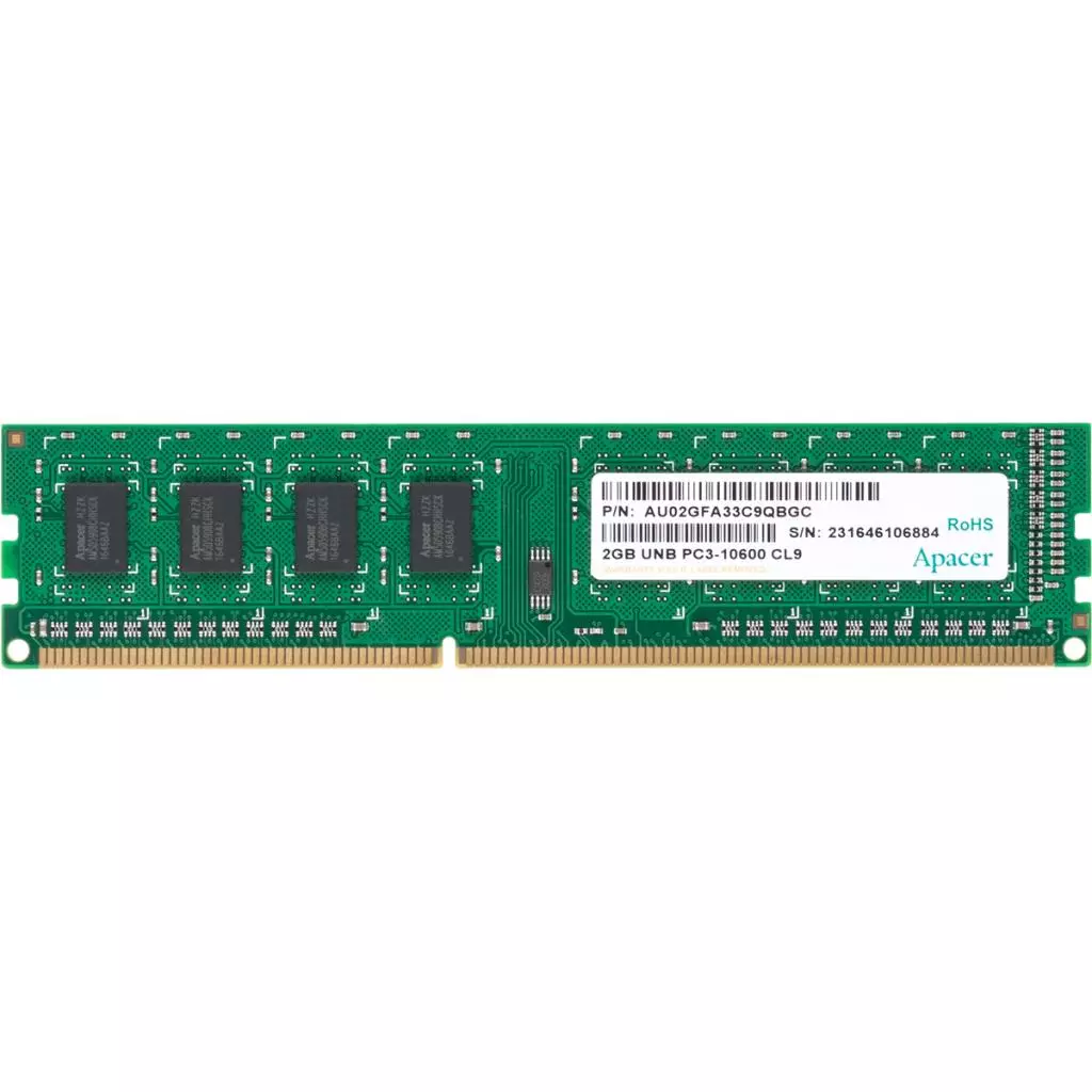 Модуль памяти для компьютера DDR3 2GB 1333 MHz Apacer (AU02GFA33C9UBGC / AU02GFA33C9QBGC) - 1