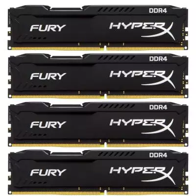 Модуль памяти для компьютера DDR4 32GB (4x8GB) 2400 MHz Fury Black Kingston Fury (ex.HyperX) (HX424C15FBK4/32)