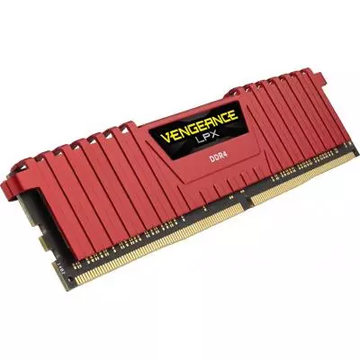 Модуль памяти для компьютера DDR4 8GB 2666 MHz Vengeance LPX Red Corsair (CMK8GX4M1A2666C16R) - 1 Модуль памяти для компьютера DDR4 8GB 2666 MHz Vengeance LPX Red Corsair (CMK8GX4M1A2666C16R) - 1