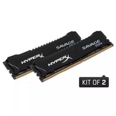 Модуль памяти для компьютера DDR4 16GB (2x8GB) 2800 MHz HyperX Savage BLACK Kingston Fury (ex.HyperX) (HX428C14SB2K2/16) - 1