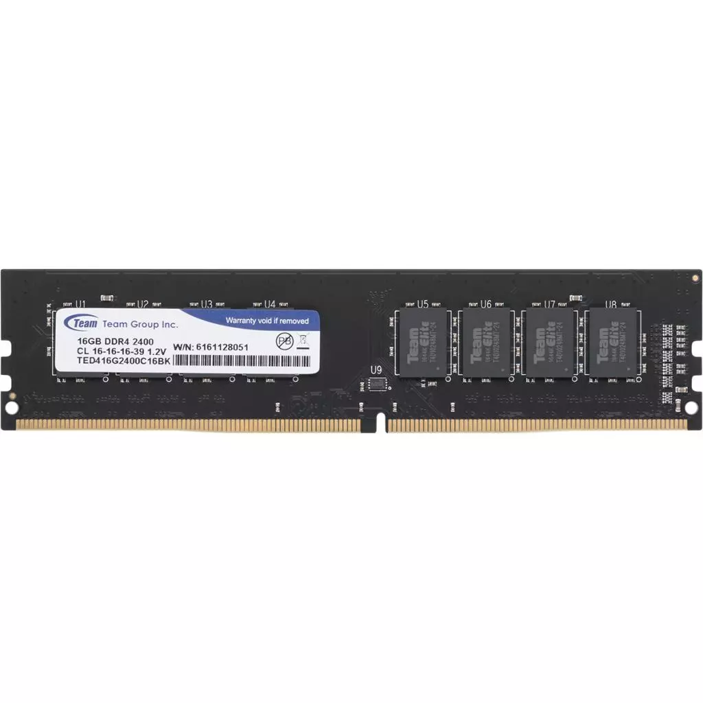 Модуль памяти для компьютера DDR4 32GB (2x16GB) 2400 MHz Team (TED432G2400C16DC01) - 1 Модуль памяти для компьютера DDR4 32GB (2x16GB) 2400 MHz Team (TED432G2400C16DC01) - 1