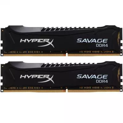 Модуль памяти для компьютера DDR4 16GB (2x8GB) 2666 MHz HyperX Savage Black Kingston Fury (ex.HyperX) (HX426C13SB2K2/16)