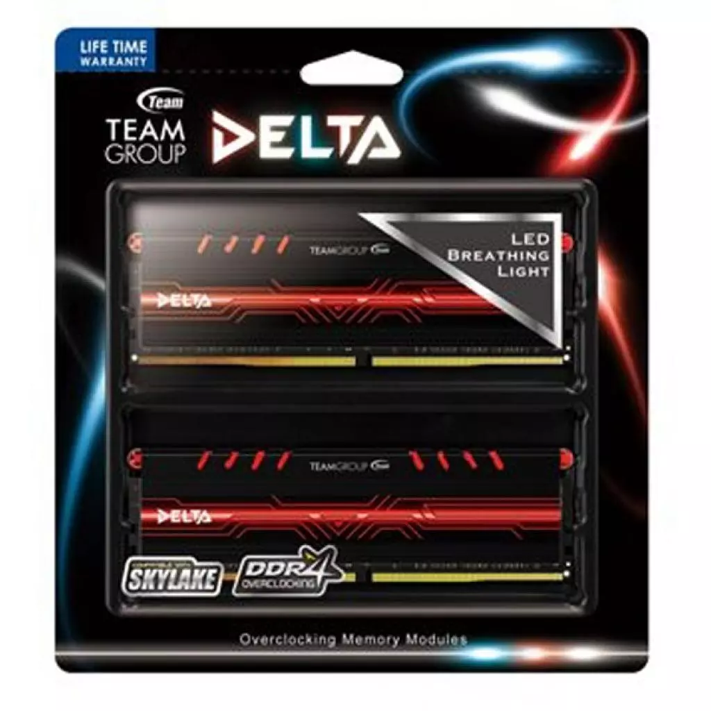Модуль памяти для компьютера DDR4 16GB (2x8GB) 2400 MHz Delta Red LED Team (TDTRD416G2400HC15ADC01) - 2 Модуль памяти для компьютера DDR4 16GB (2x8GB) 2400 MHz Delta Red LED Team (TDTRD416G2400HC15ADC01) - 2
