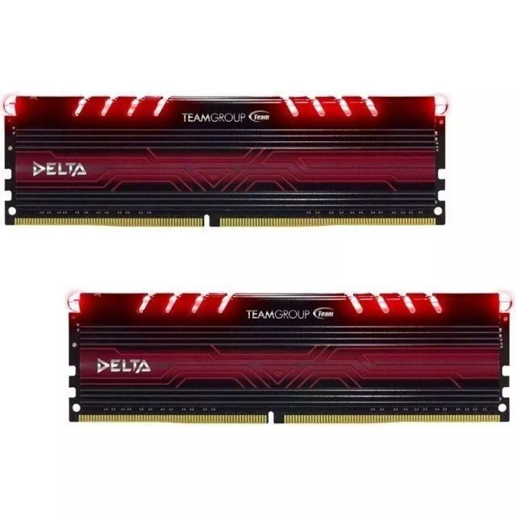 Модуль памяти для компьютера DDR4 16GB (2x8GB) 2400 MHz Delta Red LED Team (TDTRD416G2400HC15ADC01)