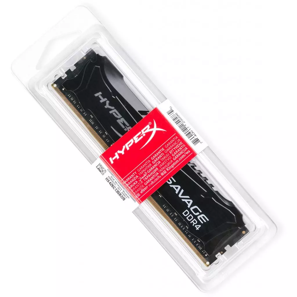 Модуль памяти для компьютера DDR4 8GB 2666 MHz HyperX Savage Black Kingston Fury (ex.HyperX) (HX426C13SB2/8) - 1