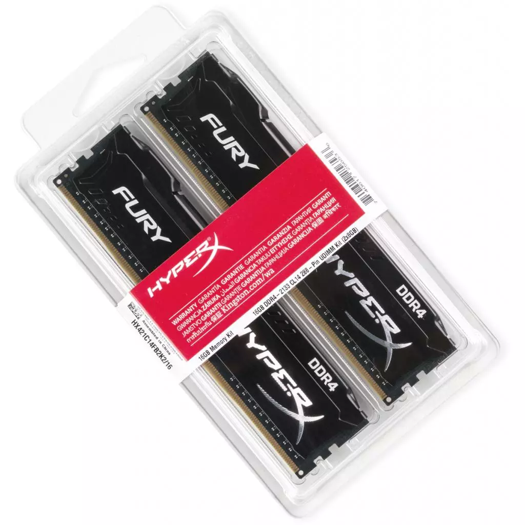 Модуль памяти для компьютера DDR4 16GB (2x8GB) 2133 MHz HyperX FURY Black Kingston Fury (ex.HyperX) (HX421C14FB2K2/16) - 1 Модуль памяти для компьютера DDR4 16GB (2x8GB) 2133 MHz HyperX FURY Black Kingston Fury (ex.HyperX) (HX421C14FB2K2/16) - 1