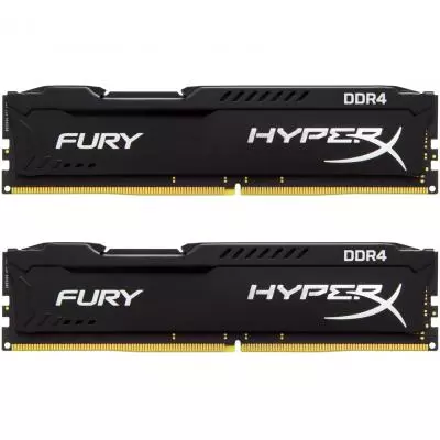 Модуль памяти для компьютера DDR4 16GB (2x8GB) 2400 MHz HyperX FURY Black Kingston Fury (ex.HyperX) (HX424C15FB2K2/16)