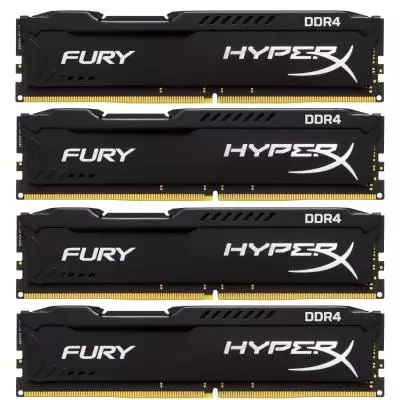 Модуль памяти для компьютера DDR4 64GB (4x16GB) 2133 MHz HyperX FURY Black Kingston Fury (ex.HyperX) (HX421C14FBK4/64)