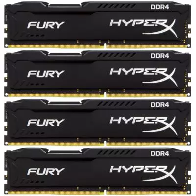 Модуль памяти для компьютера DDR4 64GB (4x16GB) 2400 MHz HyperX FURY Black Kingston Fury (ex.HyperX) (HX424C15FBK4/64)