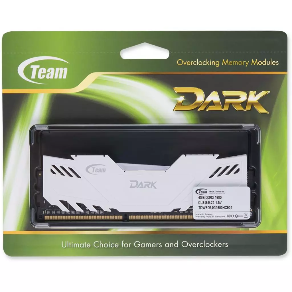 Модуль памяти для компьютера DDR3 4GB 1600 MHz Dark Series White Team (TDWED34G1600HC901) - 2
