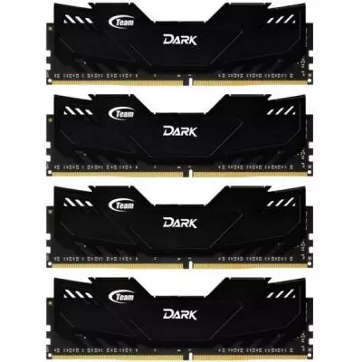 Модуль памяти для компьютера DDR4 32GB (4x8GB) 2666 MHz Dark Black Team (TDKED432G2666HC15AQC01)