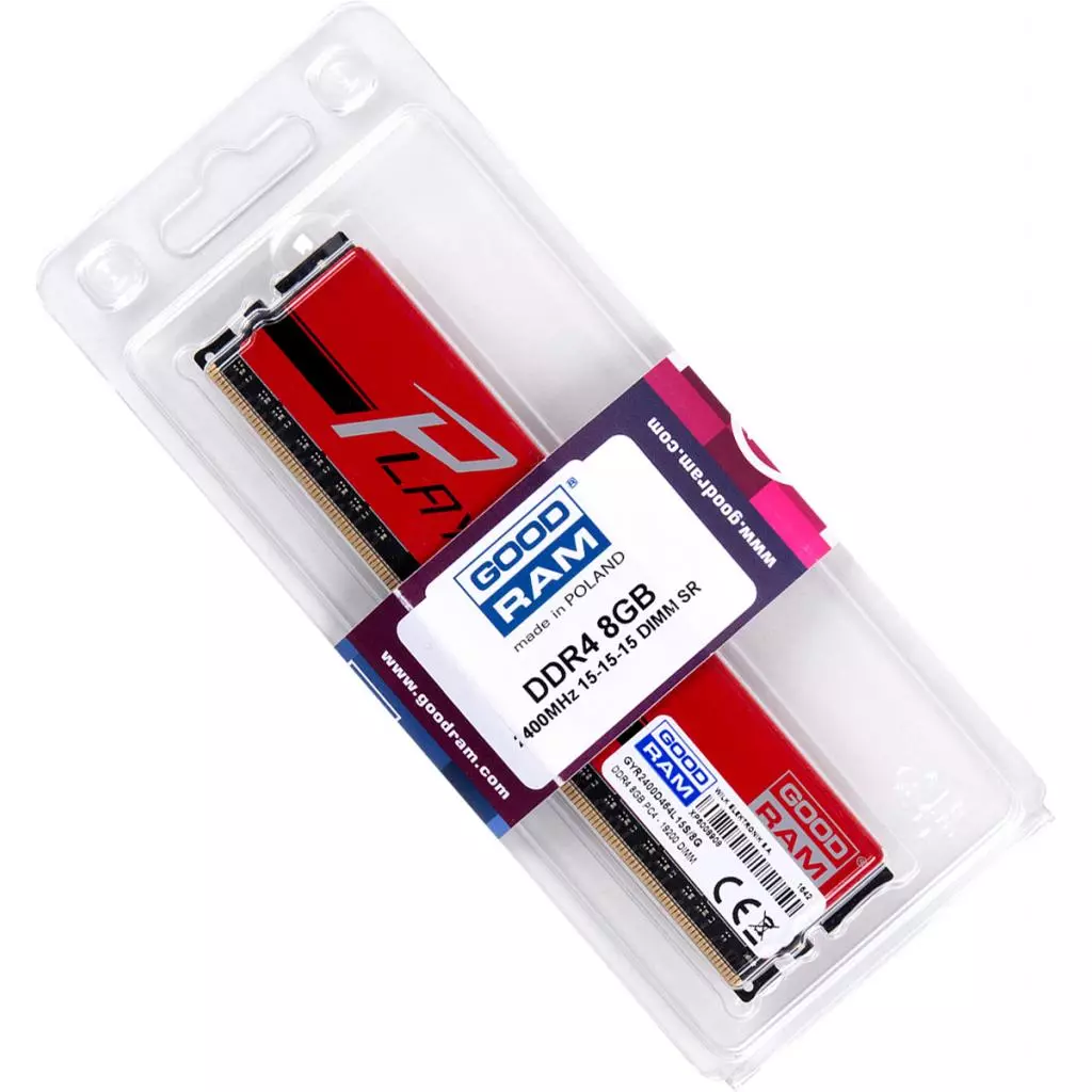 Модуль памяти для компьютера DDR4 8GB 2400 MHz Play Red Goodram (GYR2400D464L15S/8G) - 2 Модуль памяти для компьютера DDR4 8GB 2400 MHz Play Red Goodram (GYR2400D464L15S/8G) - 2