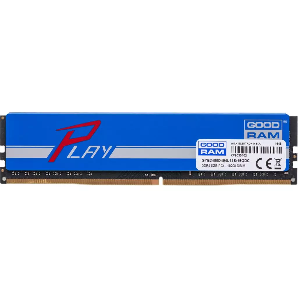 Модуль памяти для компьютера DDR4 16GB (2x8GB) 2400 MHz PLAY Blue Goodram (GYB2400D464L15S/16GDC) - 1 Модуль памяти для компьютера DDR4 16GB (2x8GB) 2400 MHz PLAY Blue Goodram (GYB2400D464L15S/16GDC) - 1