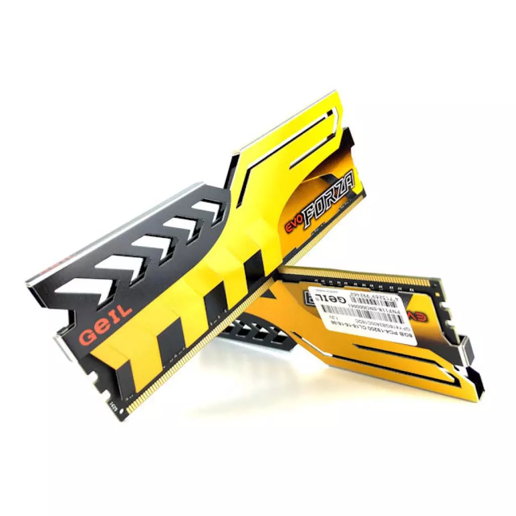 Модуль памяти для компьютера DDR4 16GB (2x8GB) 3200 MHz FORZA Yellow Geil (GFY416GB3200C16DC) - 2 Модуль памяти для компьютера DDR4 16GB (2x8GB) 3200 MHz FORZA Yellow Geil (GFY416GB3200C16DC) - 2