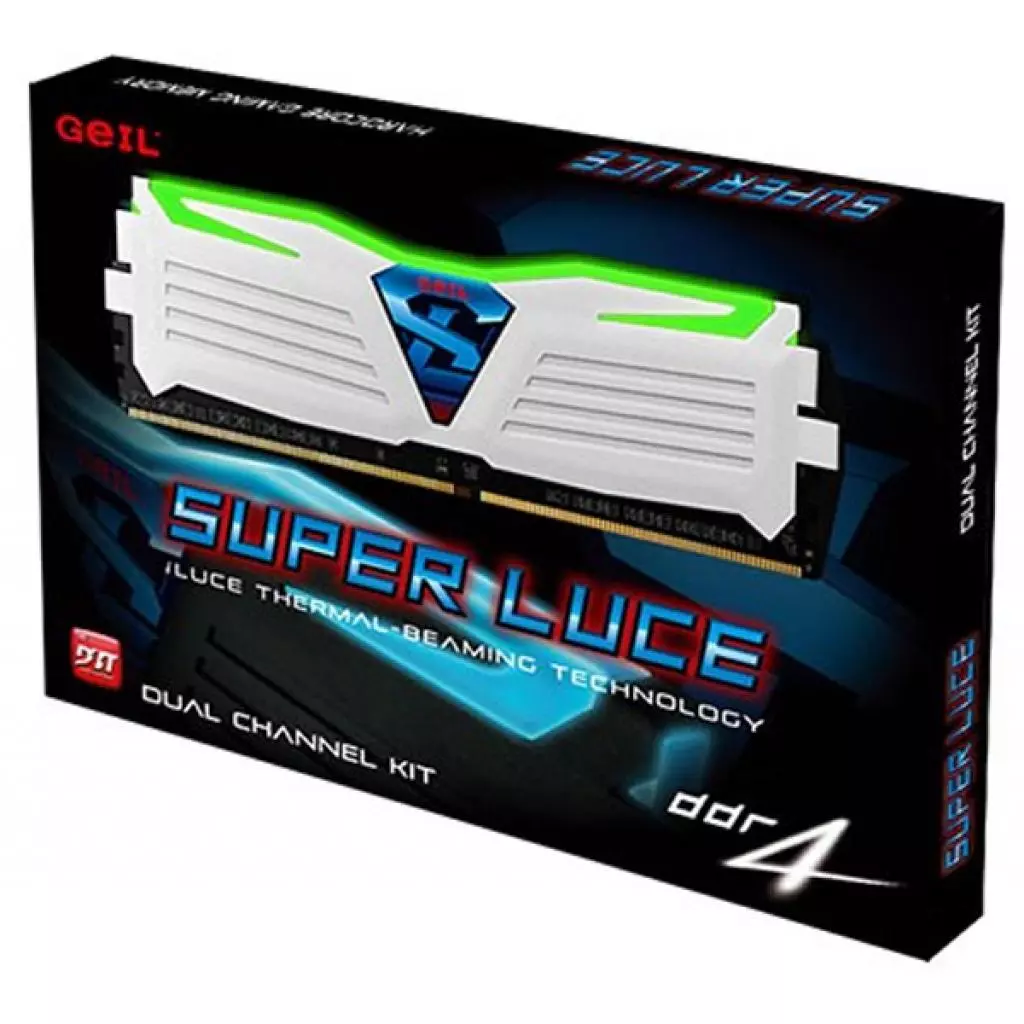 Модуль памяти для компьютера DDR4 16GB (2x8GB) 2400 MHz Super Luce White Geil (GLWG416GB2400C16DC)