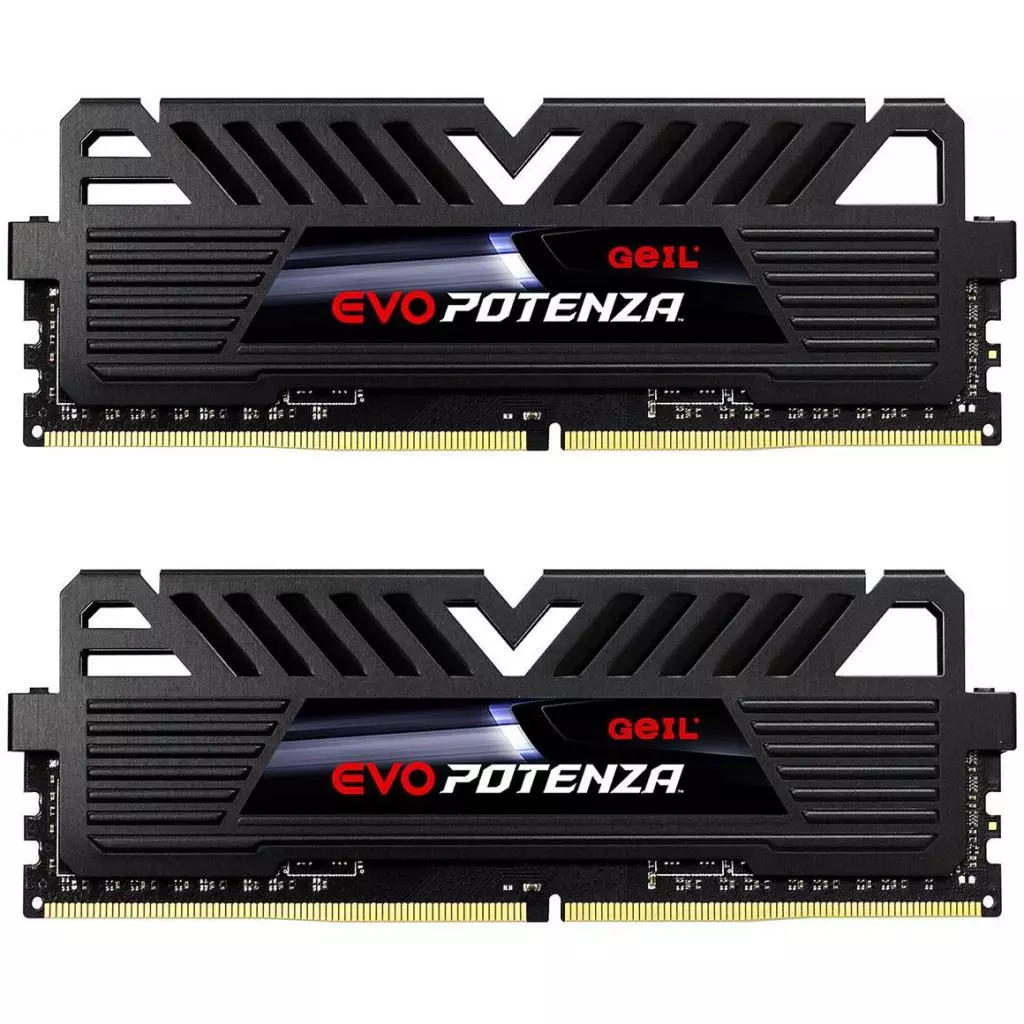 Модуль памяти для компьютера DDR4 16GB (2x8GB) 2400 MHz POTENZA Black Geil (GPB416GB2400C16DC)