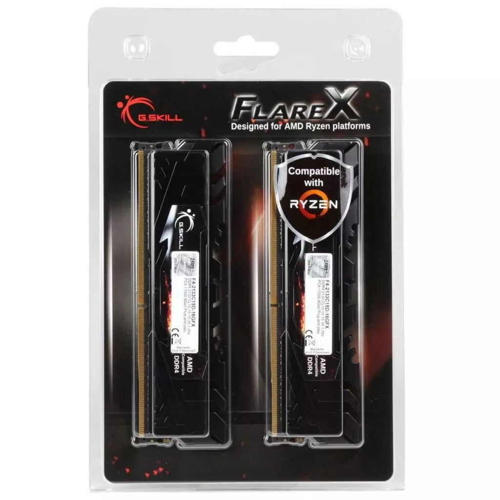 Модуль памяти для компьютера DDR4 16GB (2x8GB) 2133 MHz Flare X G.Skill (F4-2133C15D-16GFX) - 1 Модуль памяти для компьютера DDR4 16GB (2x8GB) 2133 MHz Flare X G.Skill (F4-2133C15D-16GFX) - 1