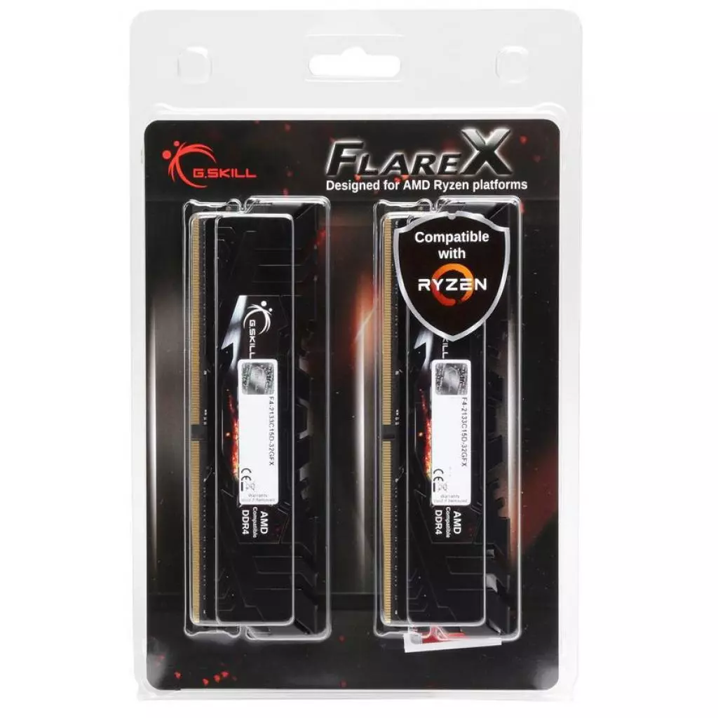 Модуль памяти для компьютера DDR4 32GB (2x16GB) 2133 MHz Flare X G.Skill (F4-2133C15D-32GFX) - 1 Модуль памяти для компьютера DDR4 32GB (2x16GB) 2133 MHz Flare X G.Skill (F4-2133C15D-32GFX) - 1