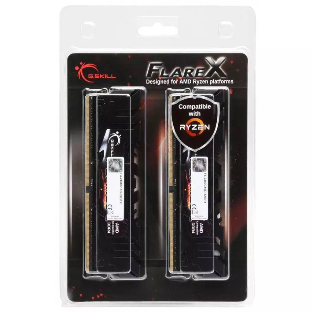 Модуль памяти для компьютера DDR4 32GB (2x16GB) 2400 MHz Flare X G.Skill (F4-2400C16D-32GFX) - 1 Модуль памяти для компьютера DDR4 32GB (2x16GB) 2400 MHz Flare X G.Skill (F4-2400C16D-32GFX) - 1