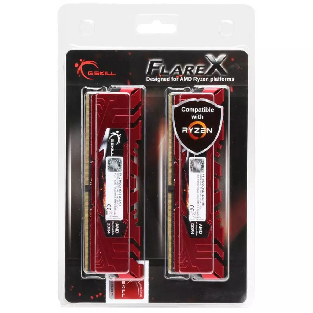 Модуль памяти для компьютера DDR4 32GB (2x16GB) 2400 MHz Flare X G.Skill (F4-2400C16D-32GFXR) - 1 Модуль памяти для компьютера DDR4 32GB (2x16GB) 2400 MHz Flare X G.Skill (F4-2400C16D-32GFXR) - 1