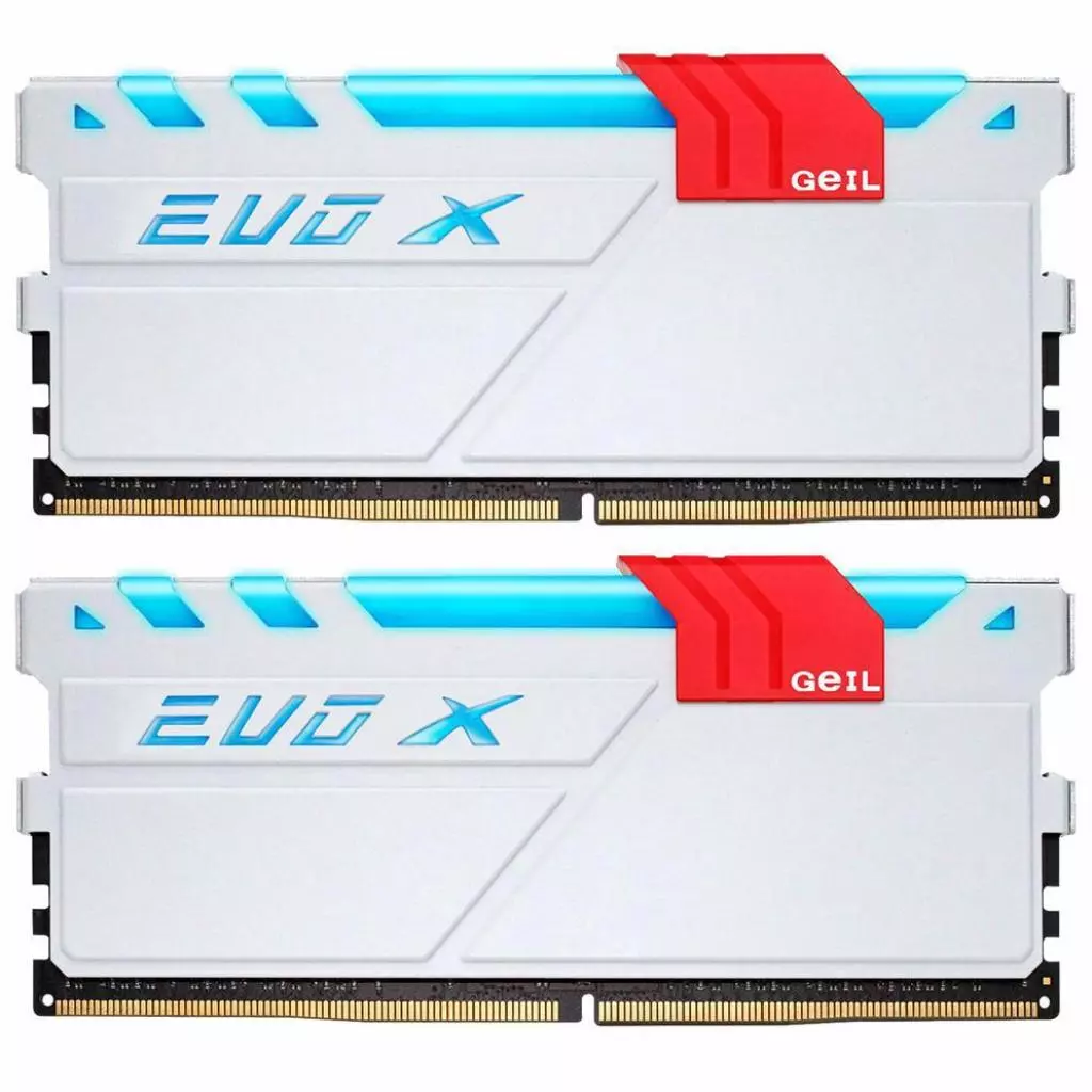 Модуль памяти для компьютера DDR4 16GB (2x8GB) 3200 MHz EVO X White Geil (GEXW416GB3200C16DC)