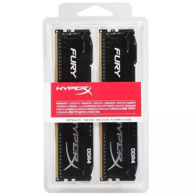 Модуль памяти для компьютера DDR4 16GB (2x8GB) 2666 MHz HyperX FURY Black Kingston Fury (ex.HyperX) (HX426C16FB2K2/16) - 2 Модуль памяти для компьютера DDR4 16GB (2x8GB) 2666 MHz HyperX FURY Black Kingston Fury (ex.HyperX) (HX426C16FB2K2/16) - 2