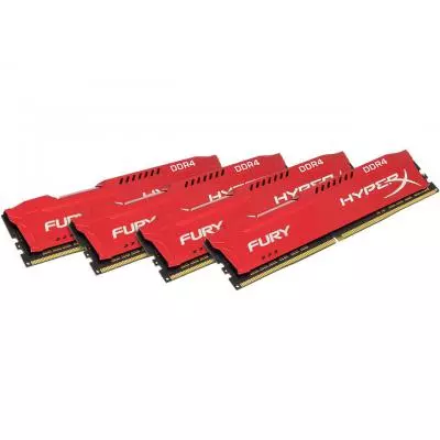 Модуль памяти для компьютера DDR4 32GB (4x8GB) 2133 MHz HyperX FURY Red Kingston Fury (ex.HyperX) (HX421C14FR2K4/32) - 1 Модуль памяти для компьютера DDR4 32GB (4x8GB) 2133 MHz HyperX FURY Red Kingston Fury (ex.HyperX) (HX421C14FR2K4/32) - 1