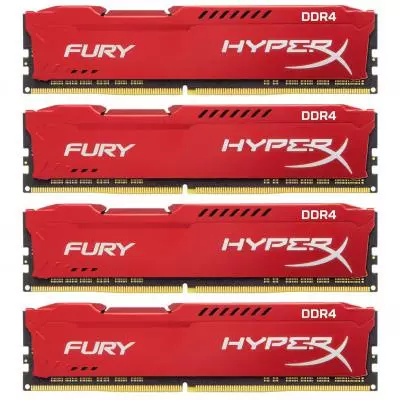 Модуль памяти для компьютера DDR4 32GB (4x8GB) 2133 MHz HyperX FURY Red Kingston Fury (ex.HyperX) (HX421C14FR2K4/32)
