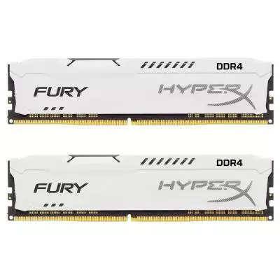 Модуль памяти для компьютера DDR4 16GB (2x8GB) 2400 MHz HyperX Fury White Kingston Fury (ex.HyperX) (HX424C15FW2K2/16)