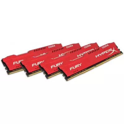 Модуль памяти для компьютера DDR4 64GB (4x16GB) 2666 MHz HyperX FURY Red Kingston Fury (ex.HyperX) (HX426C16FRK4/64)