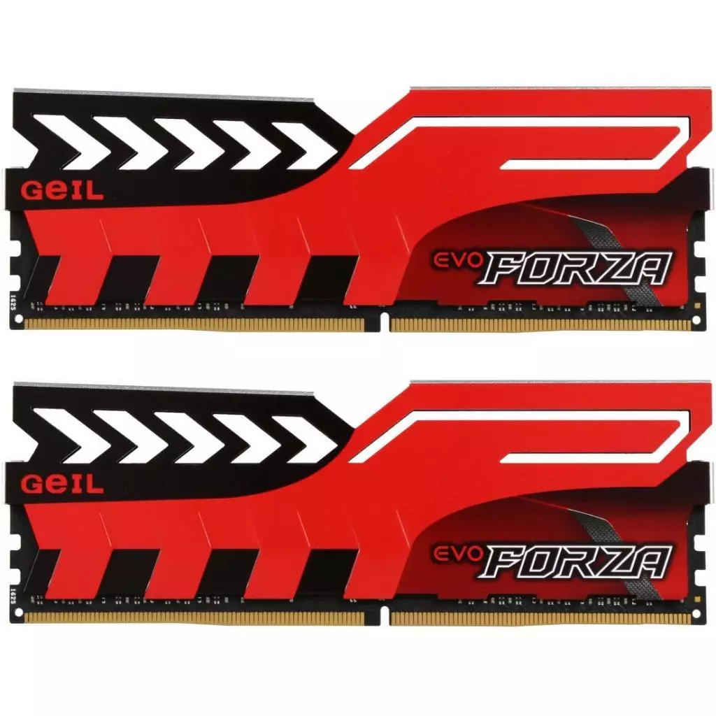 Модуль памяти для компьютера DDR4 16GB (2x8GB) 3200 MHz EVO Forza Hot-Rod Red Geil (GFR416GB3200C16ADC)