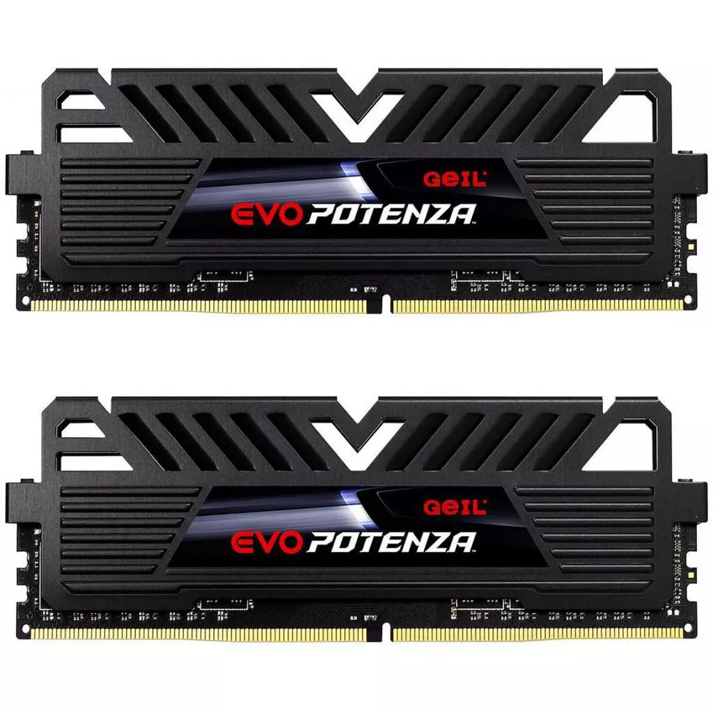 Модуль памяти для компьютера DDR4 16GB (2x8GB) 2400 MHz POTENZA Black Geil (GAPB416GB2400C16DC)