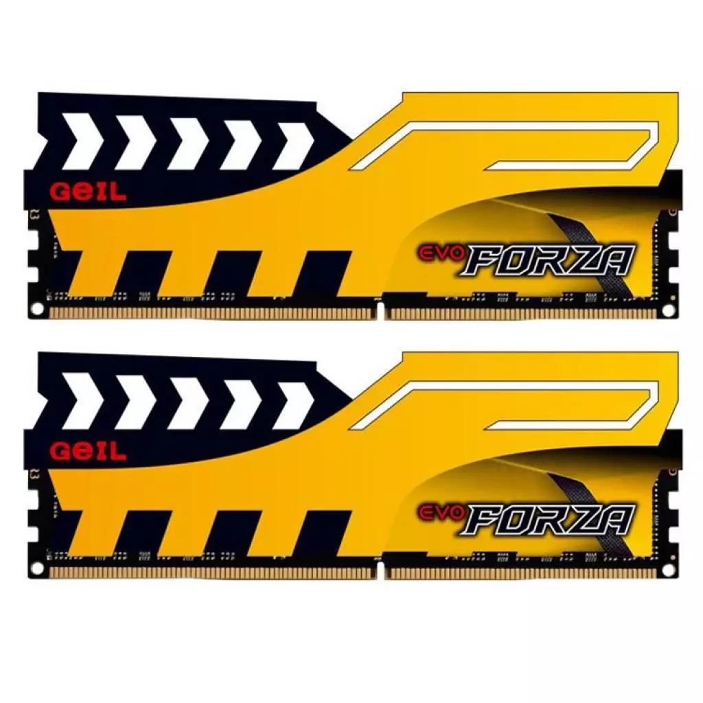 Модуль памяти для компьютера DDR4 16GB (2x8GB) 3200 MHz FORZA Yellow H Geil (GFY416GB3200C16ADC)