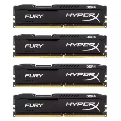 Модуль памяти для компьютера DDR4 32GB (4x8GB) 2666 MHz HyperX FURY Black Kingston Fury (ex.HyperX) (HX426C16FB2K4/32)
