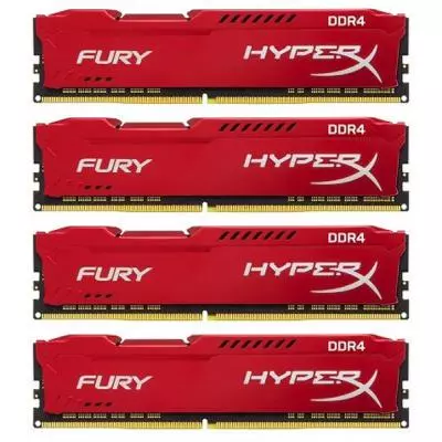 Модуль памяти для компьютера DDR4 64GB (4x16GB) 2400 MHz HyperX FURY Red Kingston Fury (ex.HyperX) (HX424C15FRK4/64)