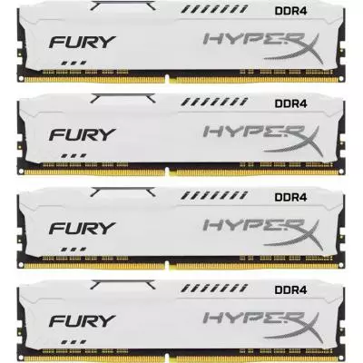 Модуль памяти для компьютера DDR4 64GB (4x16GB) 2400 MHz HyperX FURY White Kingston Fury (ex.HyperX) (HX424C15FWK4/64)
