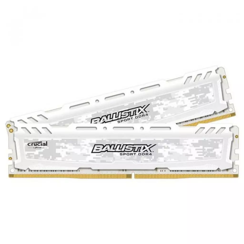 Модуль памяти для компьютера DDR4 16GB (2x8GB) 2666 MHz Ballistix Sport LT White Micron (BLS2C8G4D26BFSC) - 1