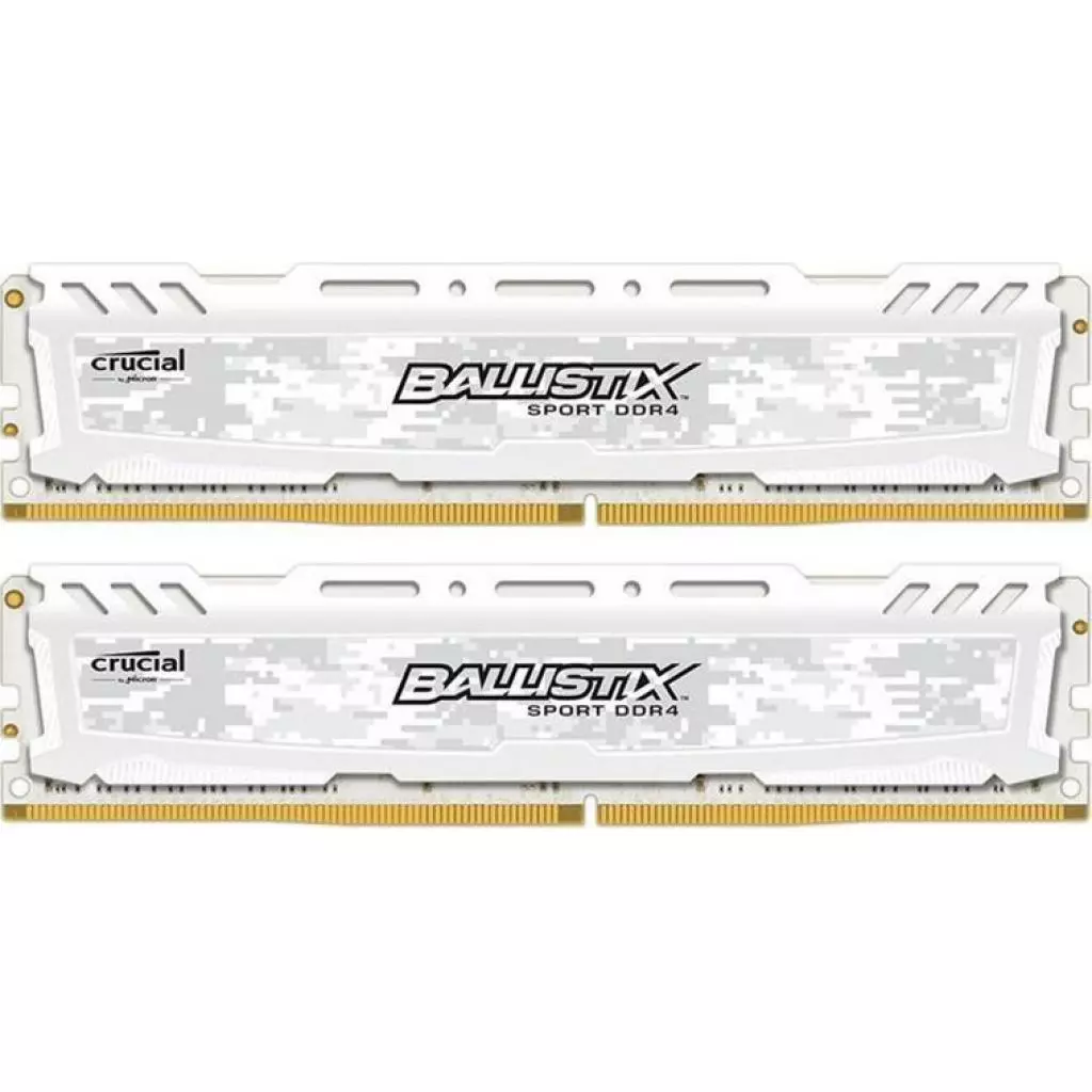 Модуль памяти для компьютера DDR4 16GB (2x8GB) 2666 MHz Ballistix Sport LT White Micron (BLS2C8G4D26BFSC)