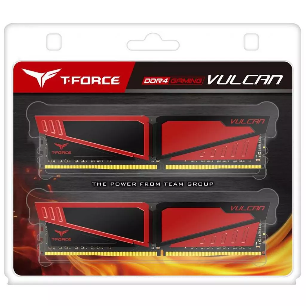 Модуль памяти для компьютера DDR4 16GB (2x8GB) 2400 MHz T-Force Vulcan Red Team (TLRED416G2400HC14DC01) - 2 Модуль памяти для компьютера DDR4 16GB (2x8GB) 2400 MHz T-Force Vulcan Red Team (TLRED416G2400HC14DC01) - 2