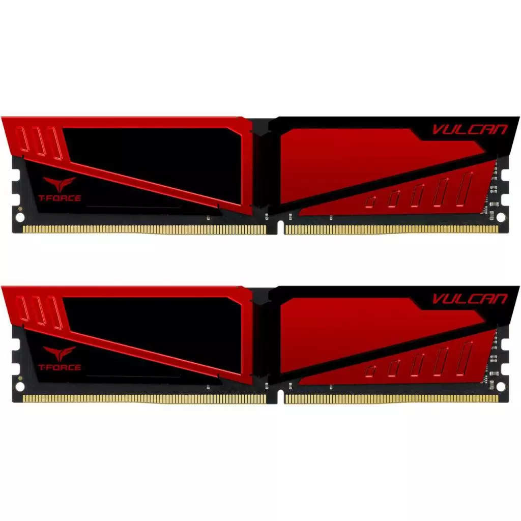Модуль памяти для компьютера DDR4 16GB (2x8GB) 2400 MHz T-Force Vulcan Red Team (TLRED416G2400HC14DC01)