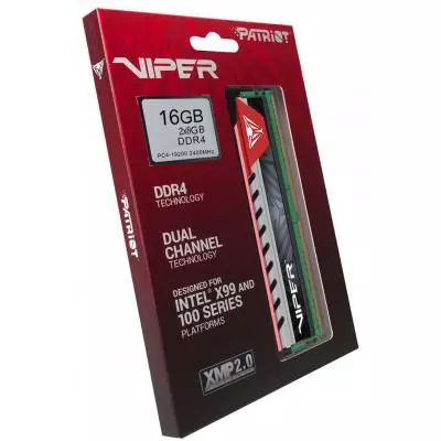 Модуль памяти для компьютера DDR4 16GB (2x8GB) 2400 MHz Viper Elite Red Patriot (PVE416G240C5KRD) - 2 Модуль памяти для компьютера DDR4 16GB (2x8GB) 2400 MHz Viper Elite Red Patriot (PVE416G240C5KRD) - 2