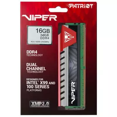 Модуль памяти для компьютера DDR4 16GB (2x8GB) 2400 MHz Viper Elite Red Patriot (PVE416G240C5KRD) - 3 Модуль памяти для компьютера DDR4 16GB (2x8GB) 2400 MHz Viper Elite Red Patriot (PVE416G240C5KRD) - 3