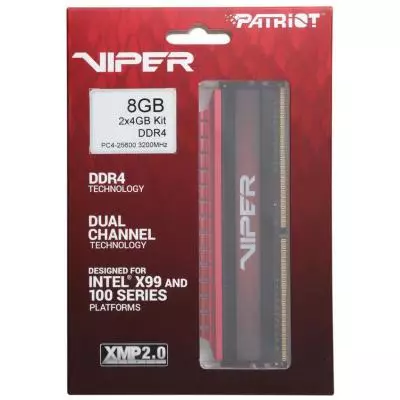 Модуль памяти для компьютера DDR4 8GB (2x4GB) 3400 MHz Viper Patriot (PV48G340C6K) - 2