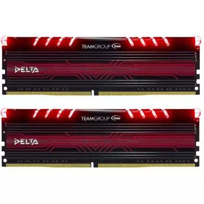 Модуль памяти для компьютера DDR4 16GB (2x8GB) 3000 MHz Delta Red LED Team (TDTRD416G3000HC16CDC01)
