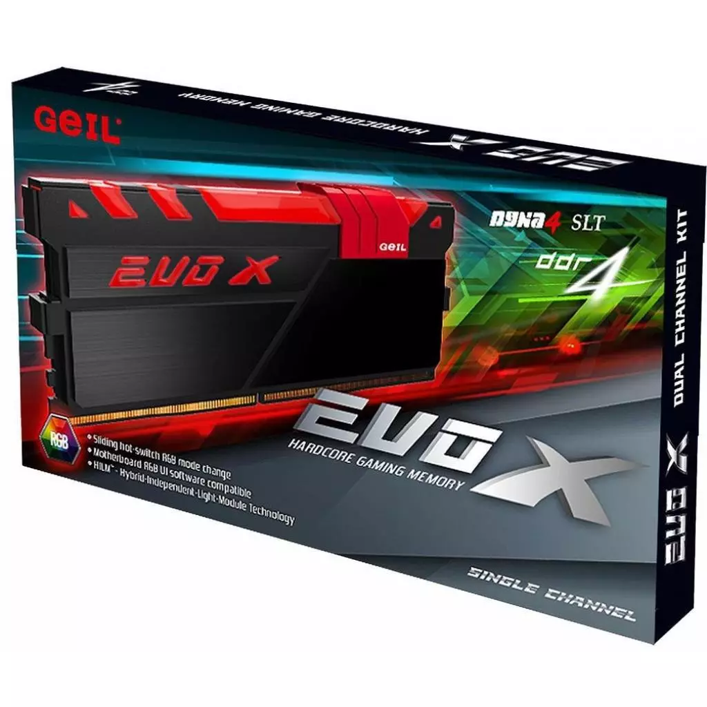 Модуль памяти для компьютера DDR4 16GB (2x8GB) 3000 MHz EVO X RGB Geil (GEXB416GB3000C15ADC) - 1 Модуль памяти для компьютера DDR4 16GB (2x8GB) 3000 MHz EVO X RGB Geil (GEXB416GB3000C15ADC) - 1