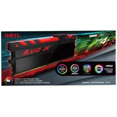 Модуль памяти для компьютера DDR4 32GB (2x16GB) 3000 MHz EVO X RGB Geil (GEXB432GB3000C16ADC) - 2 Модуль памяти для компьютера DDR4 32GB (2x16GB) 3000 MHz EVO X RGB Geil (GEXB432GB3000C16ADC) - 2